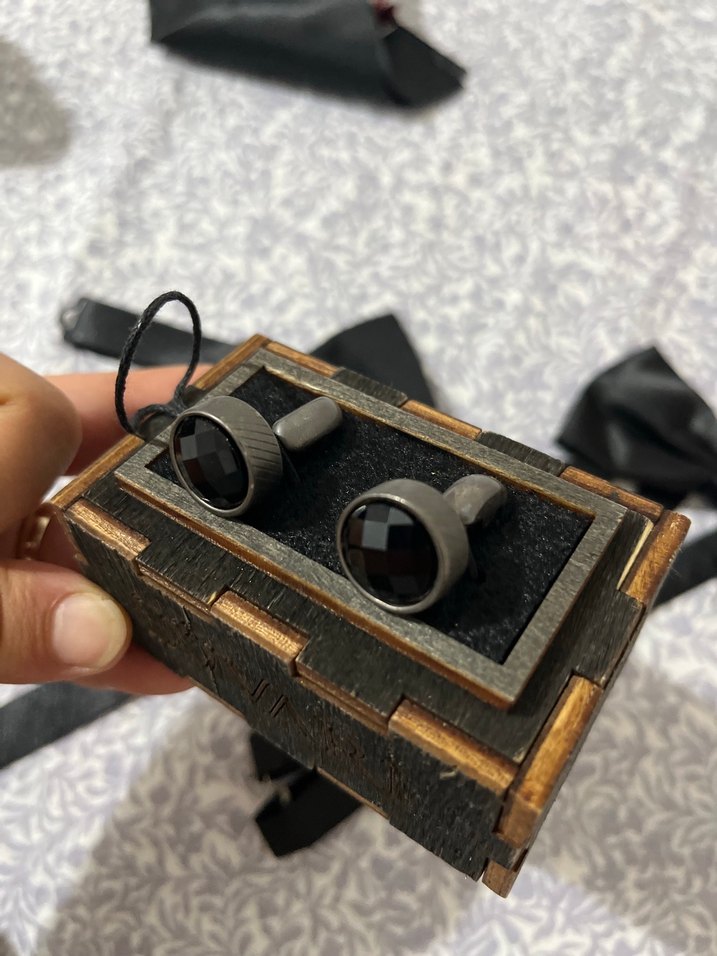 Siyah Vintage Gotik Erkek Kol Düğmeleri - Görsel 4