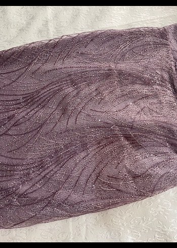 Mor Drapeli Uzun Abiye Elbise - Görsel 4