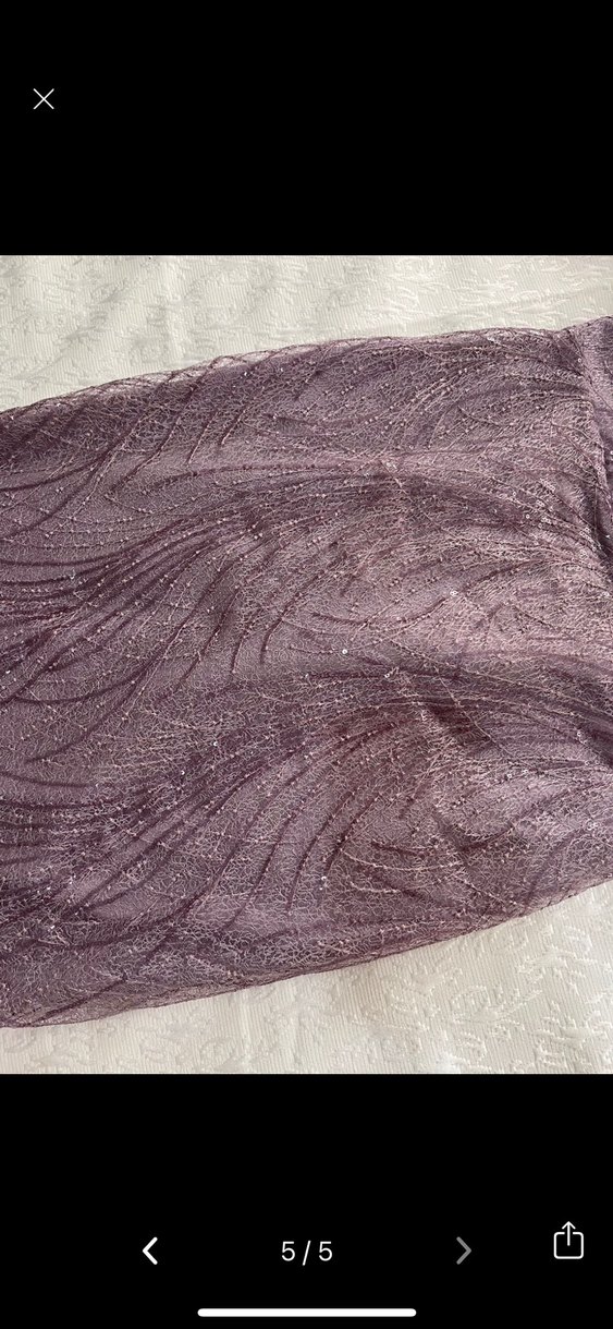 Mor Drapeli Uzun Abiye Elbise - Görsel 4