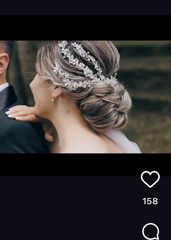 Boncuklu Bohem Beyaz Saç Aksesuarı gelin tacı - Görsel 7