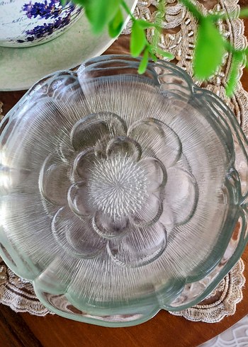 Paşabahçe Vintage gelincik model 9 adet cam tabak seti - Görsel 4