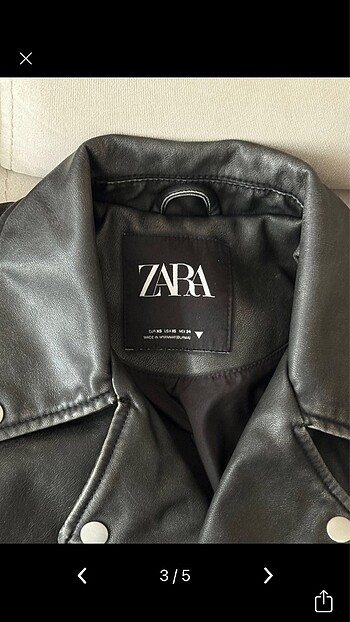xs Beden Zara deri ceket