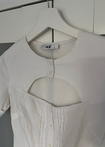 Adl Kadın Beyaz Kısa Kollu Gömlek - Görsel 2