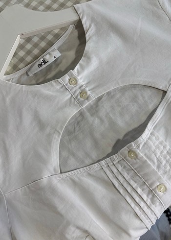 Adl Kadın Beyaz Kısa Kollu Gömlek - Görsel 4