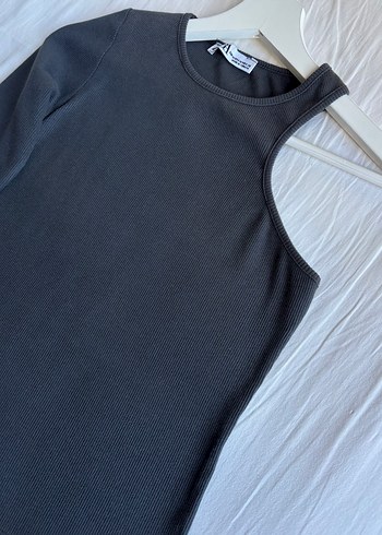 Zara Tek Kollu Gri Kadın Bluz - Görsel 4