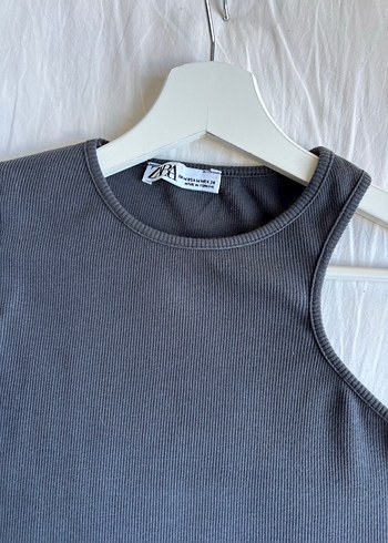 Zara Tek Kollu Gri Kadın Bluz - Görsel 3