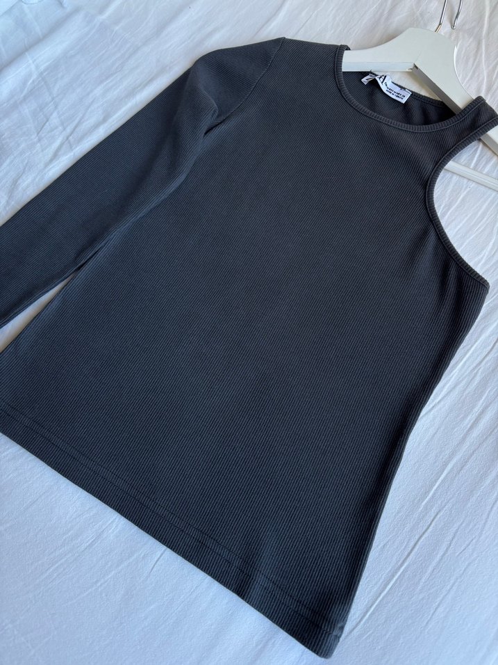 Zara Tek Kollu Gri Kadın Bluz - Görsel 5