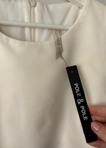 Kontrast Detaylı Siyah Beyaz Midi Elbise - Görsel 3