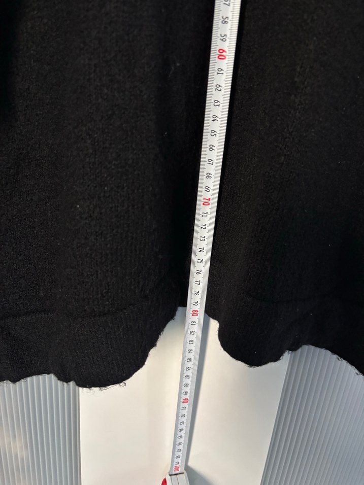 Siyah Yüksek Yakalı Örgü Kadın Kazak - Görsel 5