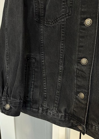 Bershka Siyah Düğmeli Kadın Denim Ceket - Görsel 6