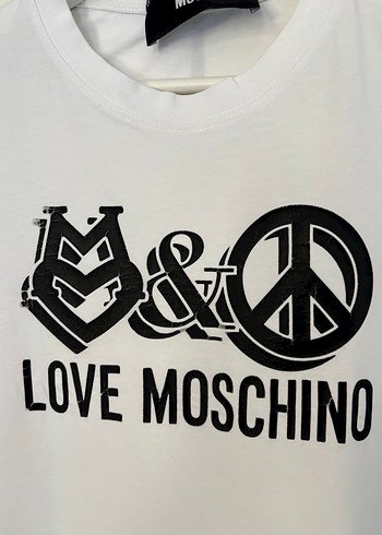 Love Moschino Beyaz Baskılı Kısa Kollu Tişört - Görsel 3