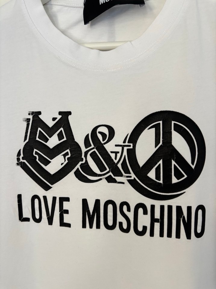 Love Moschino Beyaz Baskılı Kısa Kollu Tişört - Görsel 3