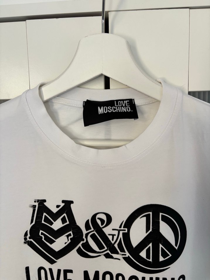 Love Moschino Beyaz Baskılı Kısa Kollu Tişört - Görsel 2