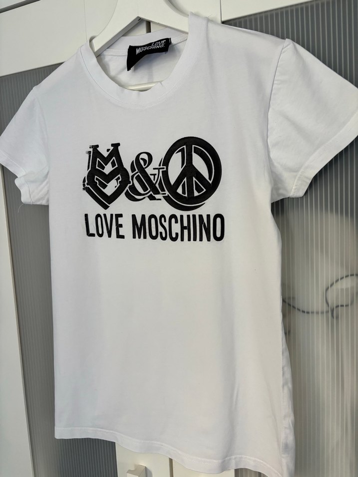 Love Moschino Beyaz Baskılı Kısa Kollu Tişört - Görsel 4