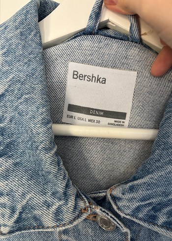 Bershka Mavi Düğmeli Kadın Kot Ceket - Görsel 6