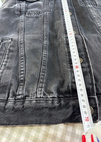 Bershka Mavi Düğmeli Kadın Kot Ceket - Görsel 9