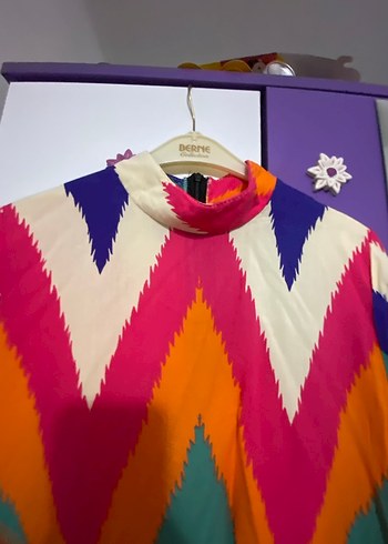 Renkli Pilili Uzun Bohem Kadın Elbise - Görsel 2