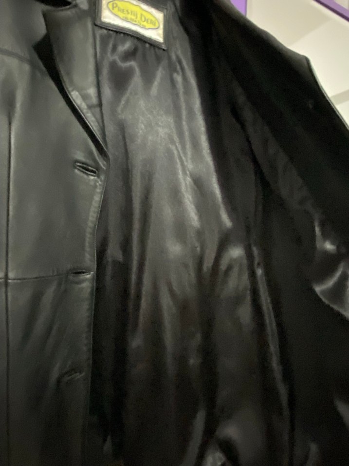 Kadın Siyah hakiki Deri Ceket - Görsel 4