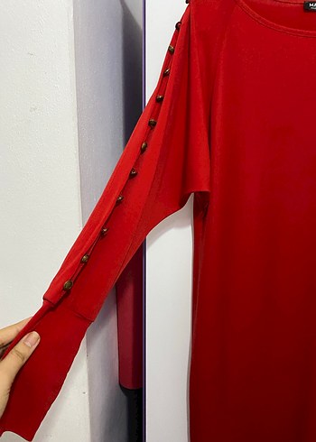 Kırmızı Elbise , Uzun Kollu - Görsel 3
