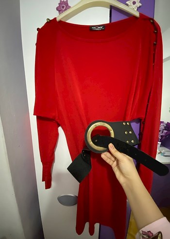 Kırmızı Elbise , Uzun Kollu - Görsel 2