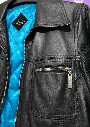 Kadın Siyah Gerçek Deri Ceket - Görsel 2