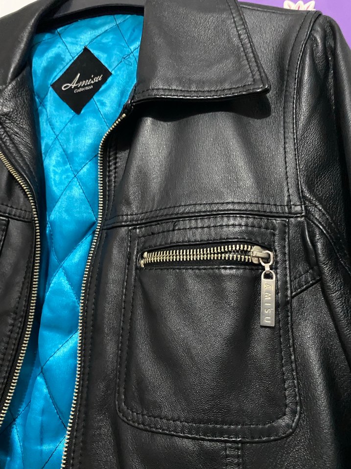 Kadın Siyah Gerçek Deri Ceket - Görsel 2