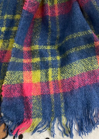 Renkli Örgü Kadın Yün Şal - Görsel 3