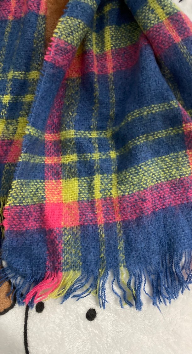 Renkli Örgü Kadın Yün Şal - Görsel 3