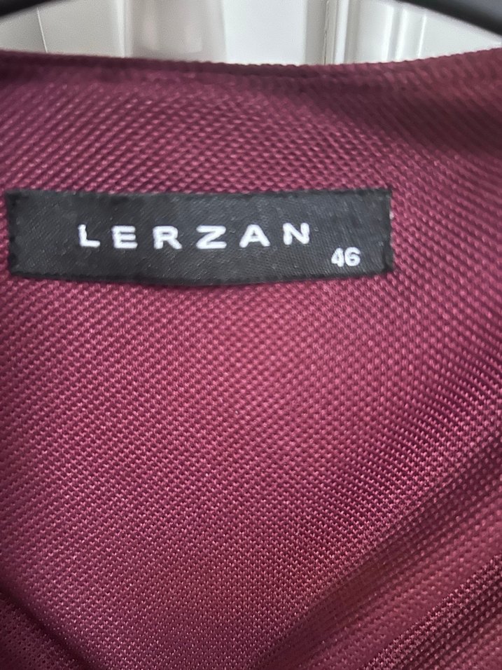 Bordo Uzun Kollu Midi Kadın Elbise - Görsel 4