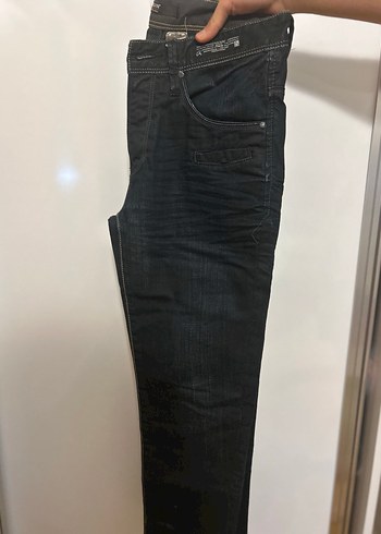 Kadın Parlak Mavi Denim Dar Kesim Jean - Görsel 8