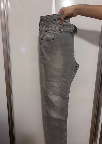 Kadın Parlak Mavi Denim Dar Kesim Jean - Görsel 12