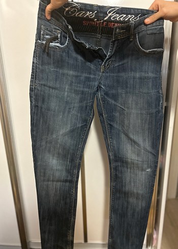 Kadın Parlak Mavi Denim Dar Kesim Jean - Görsel 5