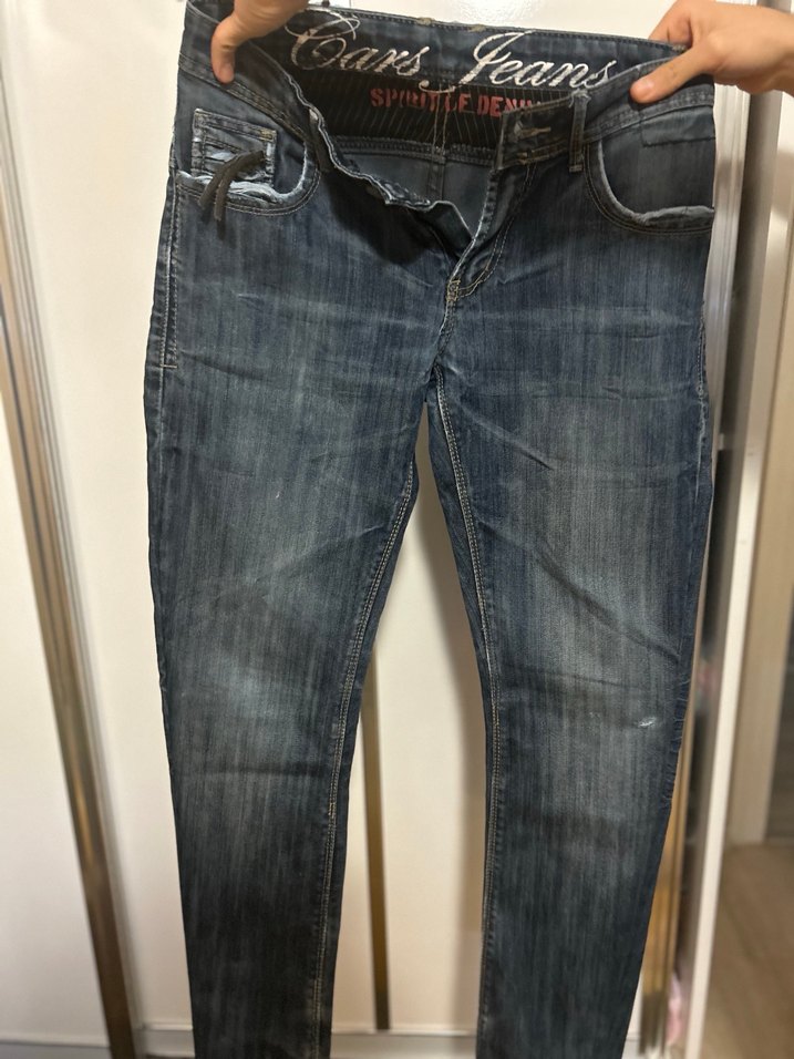Kadın Parlak Mavi Denim Dar Kesim Jean - Görsel 5