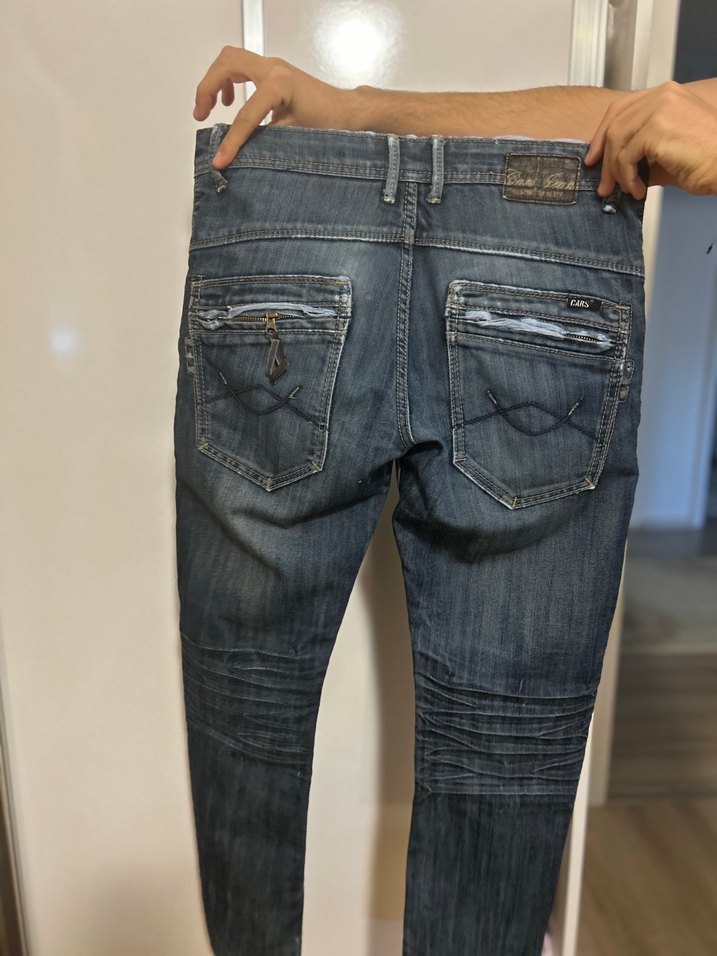 Kadın Parlak Mavi Denim Dar Kesim Jean - Görsel 4