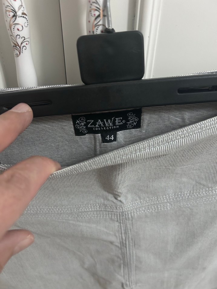 Düğmeli Gri Denim Kadın Pantolon - Görsel 2