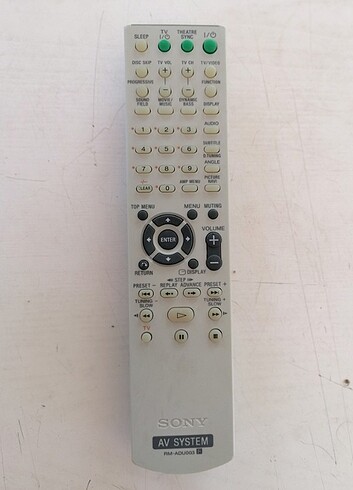 SONY AV SYSTEM S.SİSTEMİ KUMANDASI 