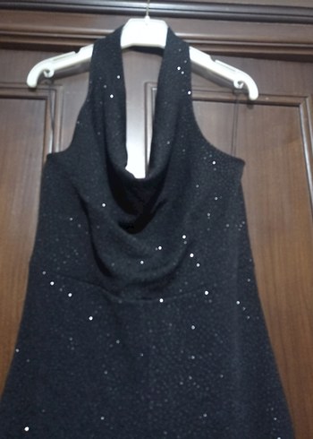 Siyah Drape li Uzun Kadın Tulum - Görsel 2