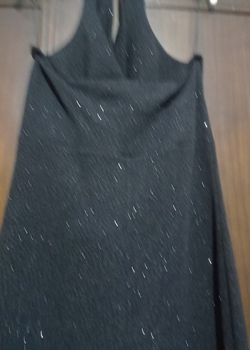 Siyah Drape li Uzun Kadın Tulum - Görsel 4