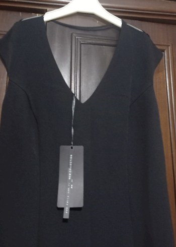 Siyah V Yaka Uzun Kadın Abiye Elbise - Görsel 2