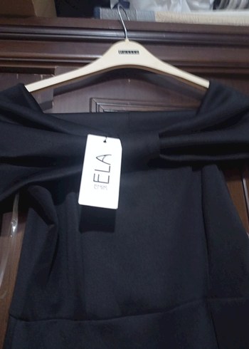 Siyah  Uzun Straplez Abiye Elbise - Görsel 2