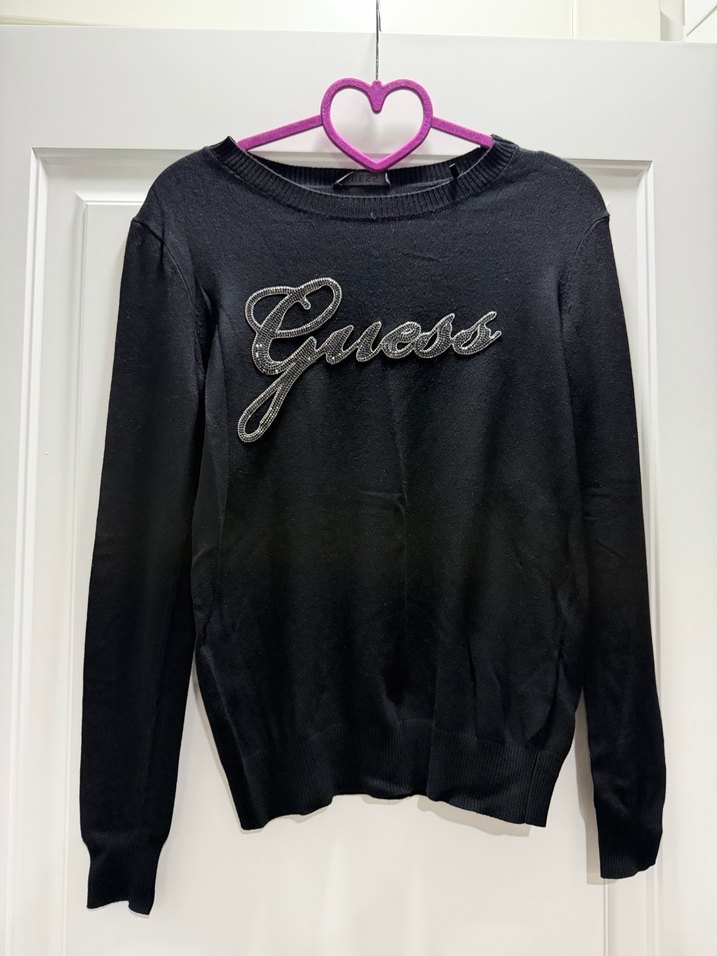 Siyah Pamuklu Guess Kadın Sweatshirt - Görsel 2
