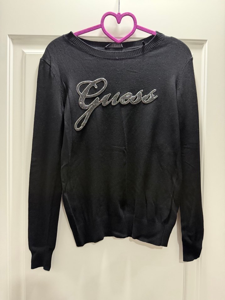 Siyah Pamuklu Guess Kadın Sweatshirt - Görsel 3