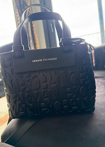 Armani Exchange Siyah Deri Tokalı Çanta - Görsel 2