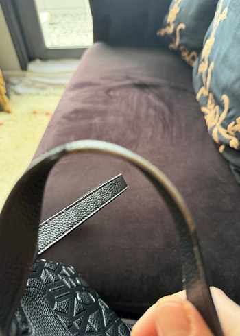 Armani Exchange Siyah Deri Tokalı Çanta - Görsel 6