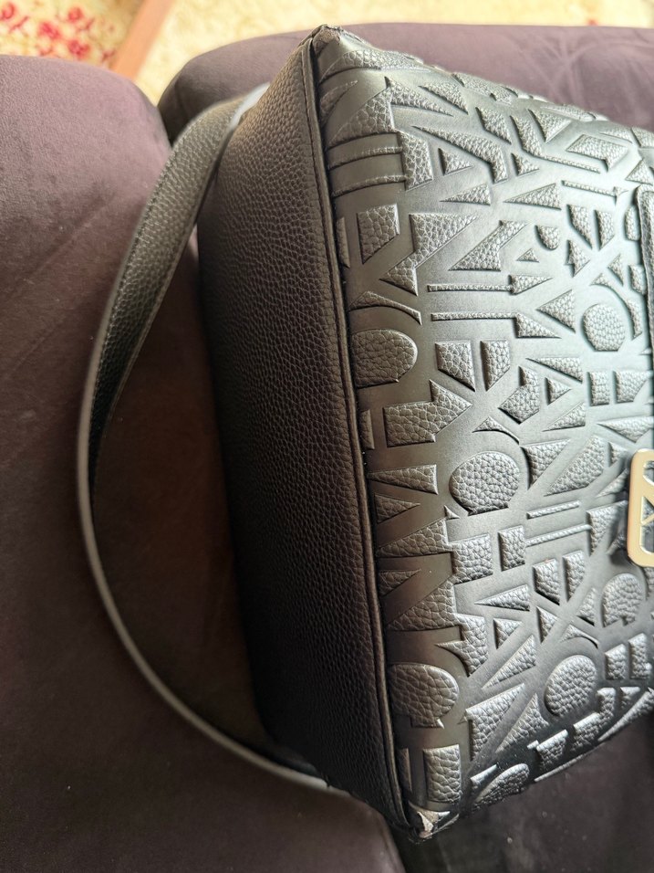 Armani Exchange Siyah Deri Tokalı Çanta - Görsel 3