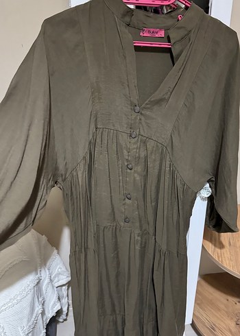 Bohem V Yaka Düğmeli Hamile Tunik - Görsel 2