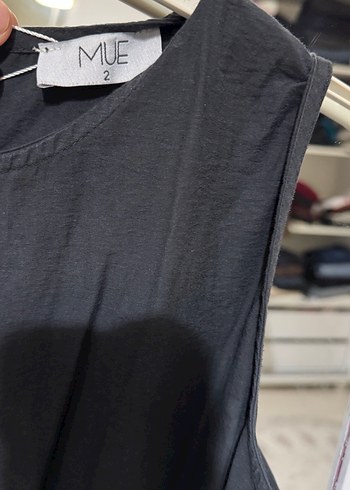 Siyah Keten Midi Drapeli Elbise - Görsel 7