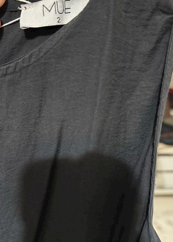 Siyah Keten Midi Drapeli Elbise - Görsel 5