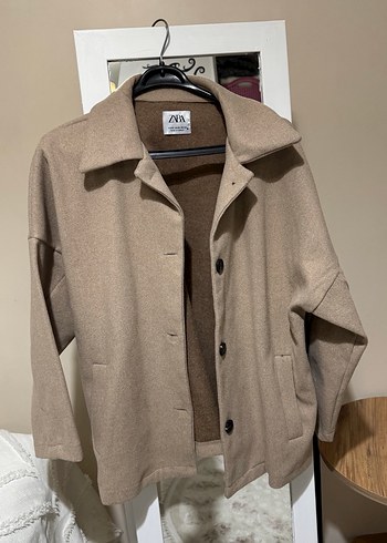 Zara Bej Yün Midi Kadın Kaban - Görsel 4