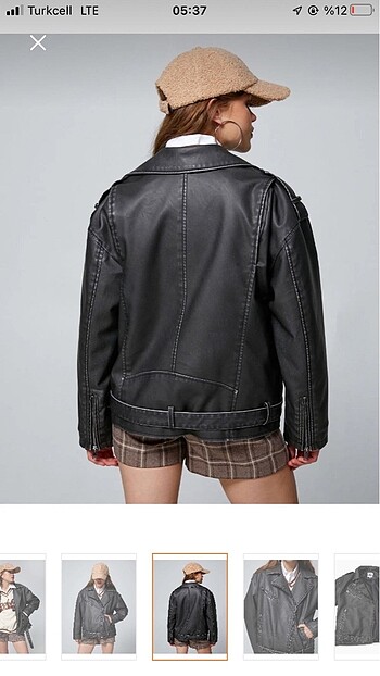 Koton suni deri biker deri ceket